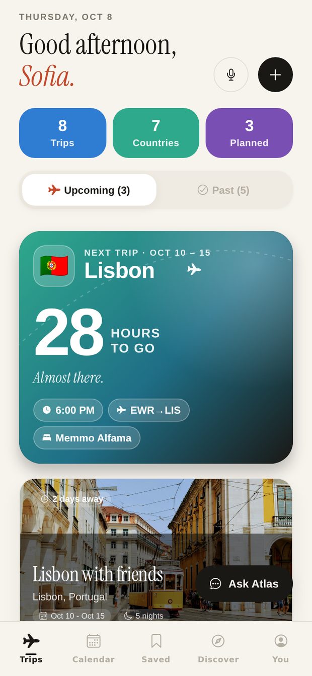 Next trip countdown
